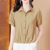 Summer thin chiffon shirt, short-sleeved ice silk T-shirt, women's 2024 new style, stylish and slimming short bestsellers Specification image